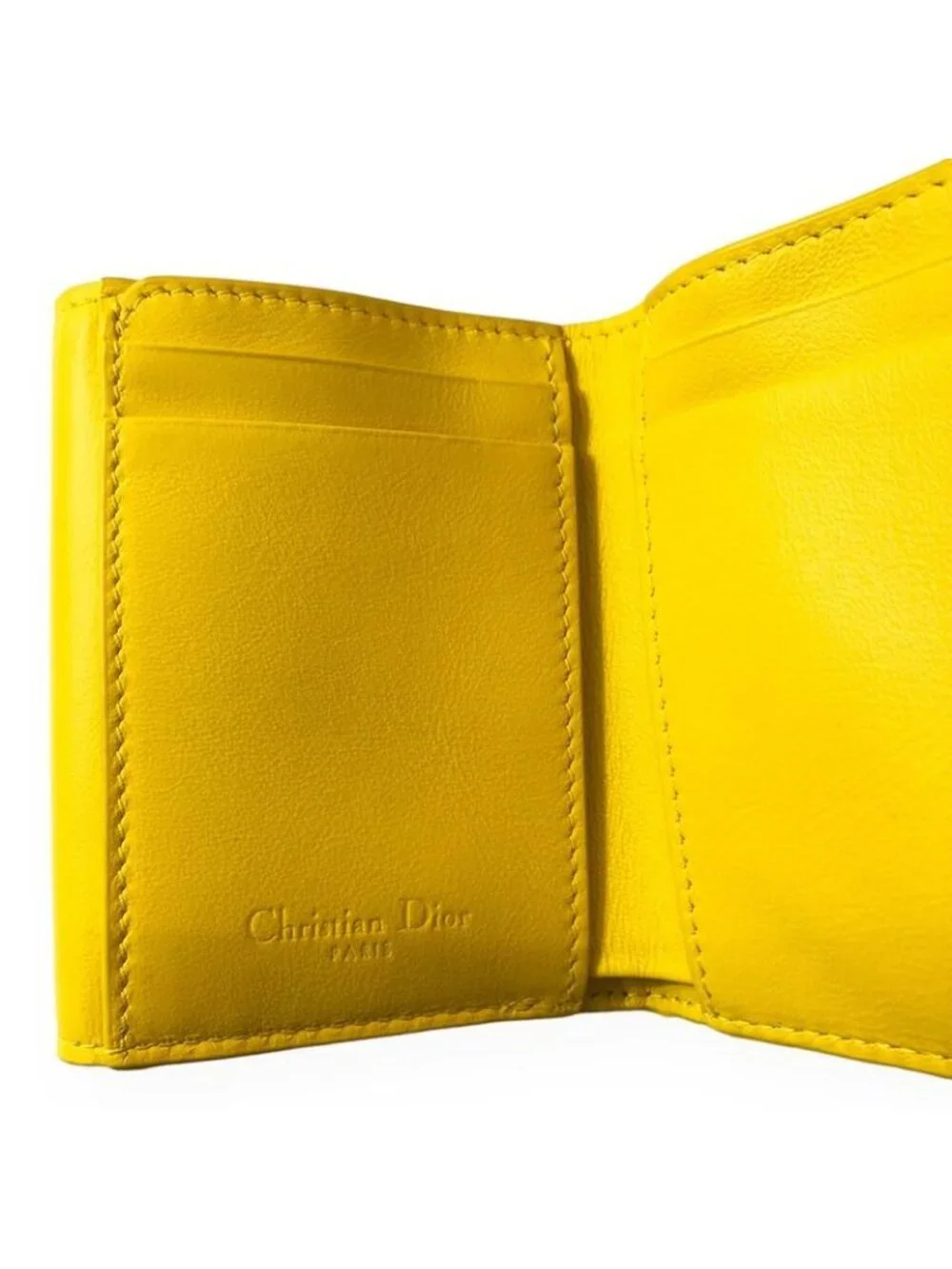 Dior Lady Lotus Wallet Cannage Patent Calfskin Trifold Handbag